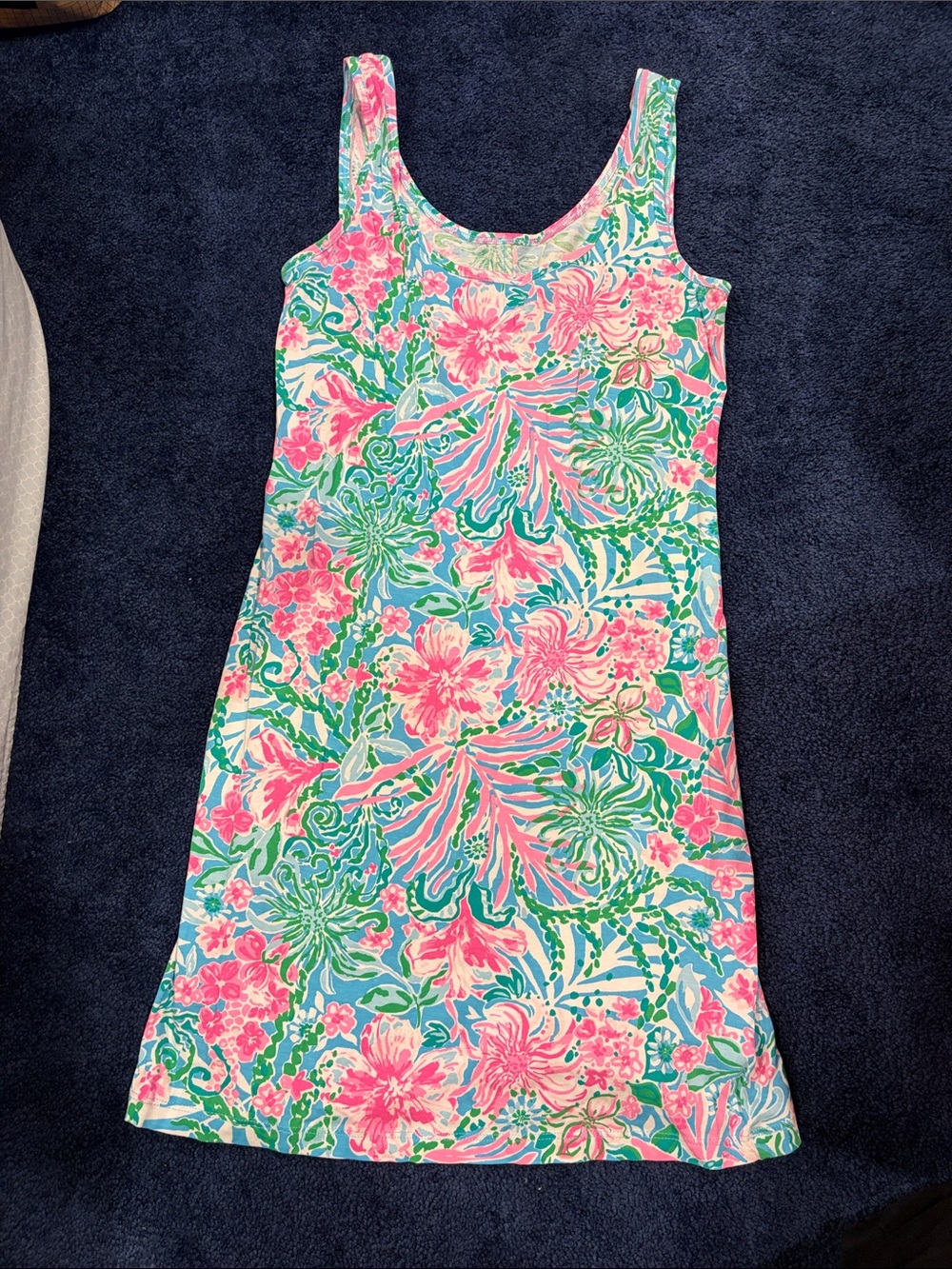 Lilly Pulitzer Pink, Green & Blue Floral Tank Dress